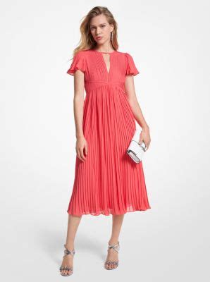 michael michael kors short sleeve red|Michael Kors georgette dress.